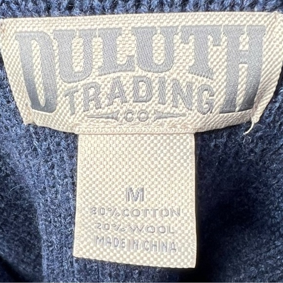 🌻Duluth Trading Company Blue Brigadier Shawl Collar Sweater Men's Size Medium - Picture 7 of 7